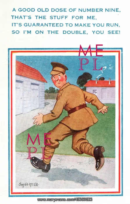 : Comic postcard, Soldier in the British Army, WW2 : Comic postcard, Soldier in the British Army, WW2