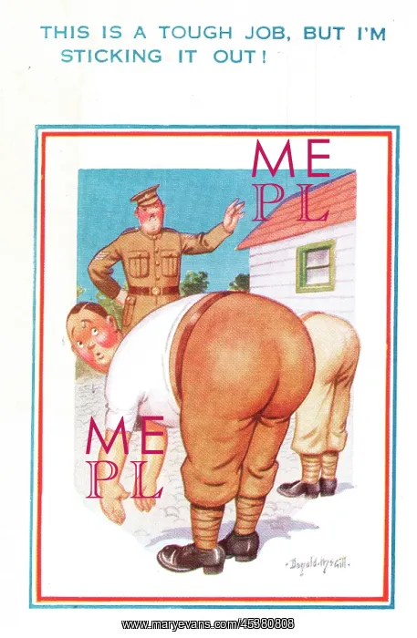 : Comic postcard, Soldiers in the British Army, WW2 : Comic postcard, Soldiers in the British Army, WW2