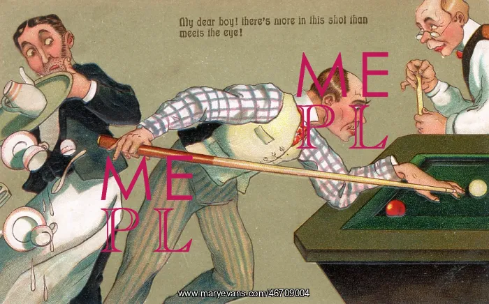 : Comic Postcard - Sport - Billiards - Accident : Comic Postcard - Sport - Billiards - Accident