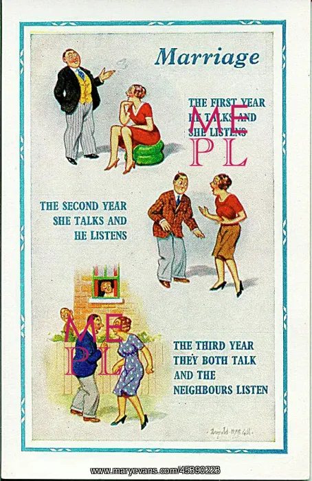 : Comic postcard, Three stages of marriage : Comic postcard, Three stages of marriage