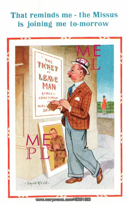 : Comic postcard, The Ticket of Leave Man : Comic postcard, The Ticket of Leave Man
