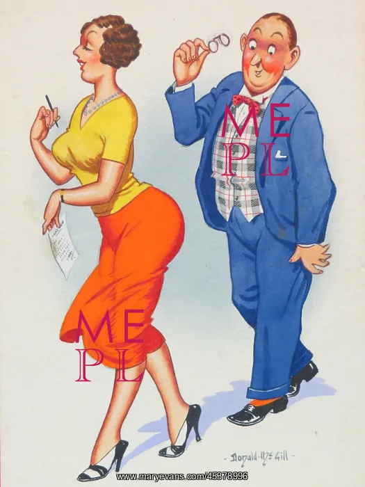 : Comic postcard, Typist with outstanding personality : Comic postcard, Typist with outstanding personality