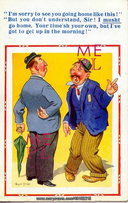 : Comic postcard, Vicar and drunken man : Comic postcard, Vicar and drunken man