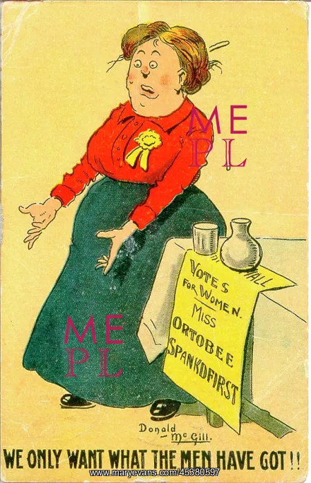 : Comic postcard, Votes for Women satire : Comic postcard, Votes for Women satire
