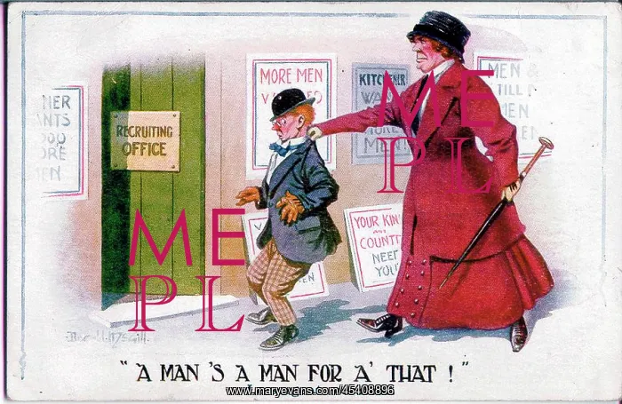 : Comic postcard, wartime recruitment, WW1 : Comic postcard, wartime recruitment, WW1