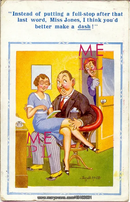 : Comic postcard, Wife, husband and secretary : Comic postcard, Wife, husband and secretary