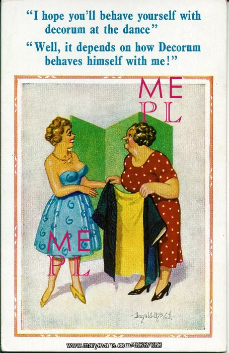 : Comic postcard, Woman going out to a dance : Comic postcard, Woman going out to a dance