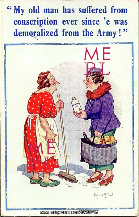 : Comic postcard, Woman talks about her husband : Comic postcard, Woman talks about her husband
