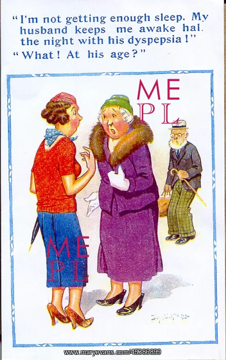 : Comic postcard, Two women discuss husband : Comic postcard, Two women discuss husband