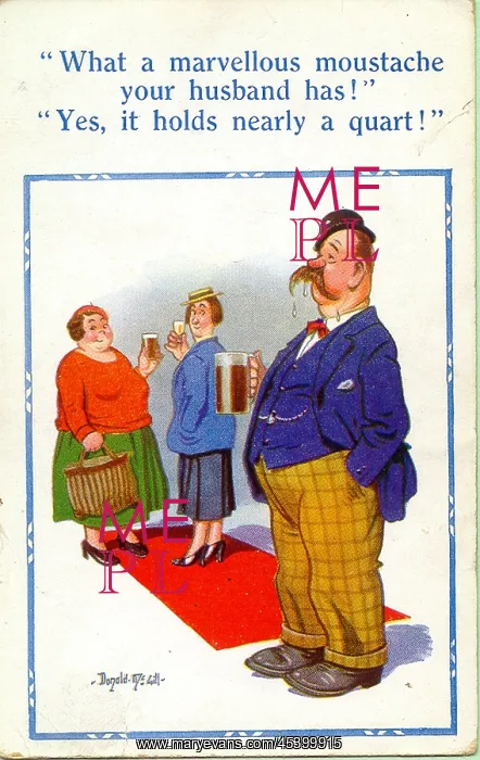 : Comic postcard, Women and man in a pub : Comic postcard, Women and man in a pub