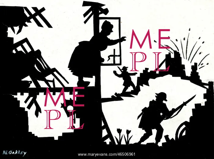: Comic wartime scene on the Western Front, WW1 : Comic wartime scene on the Western Front, WW1