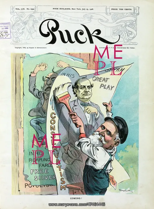 : Coming!. Illustration shows James K. Jones posting a campaign poster labeled : Coming!. Illustration shows James K. Jones posting a campaign poster labeled