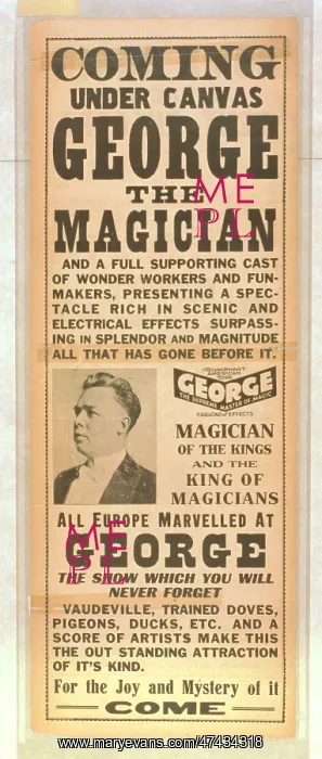 : Coming under canvas, George the magician and a full supporti : Coming under canvas, George the magician and a full supporti