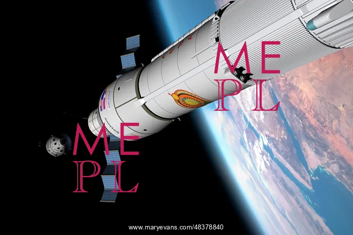 : A command module approaches an awaiting rocket in Earth ? : A command module approaches an awaiting rocket in Earth ?