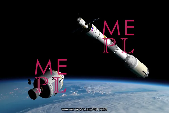 : A command module approaches an awaiting rocket in Earth ? : A command module approaches an awaiting rocket in Earth ?