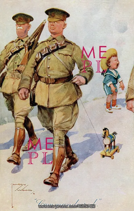 : Commandeered - postcard by Lawson Wood : Commandeered - postcard by Lawson Wood