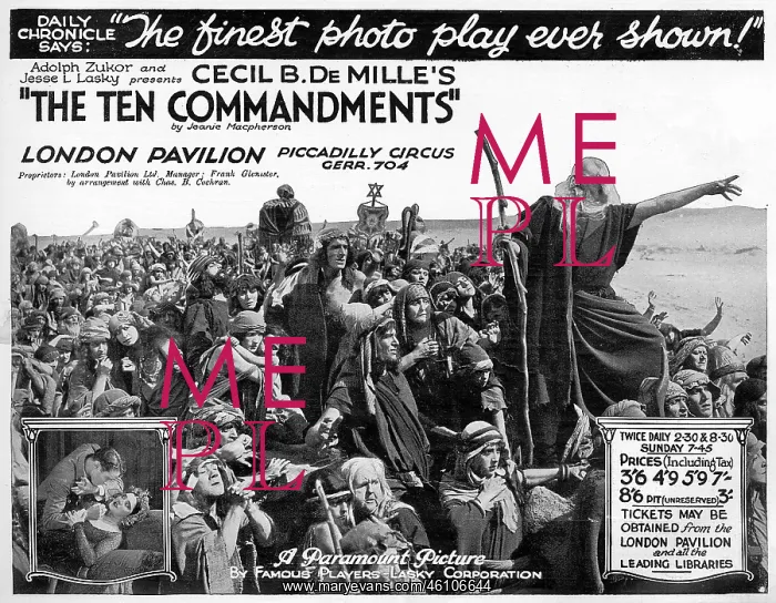 : The Ten Commandments film advertisement, 1924 : The Ten Commandments film advertisement, 1924