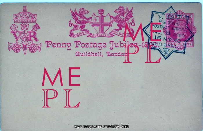 : Commemoration Postcard Penny Postage Jubilee : Commemoration Postcard Penny Postage Jubilee