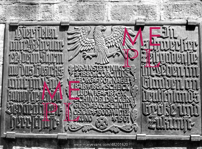 : A commemorative plaque for the fallen Selbstschutz members i : A commemorative plaque for the fallen Selbstschutz members i