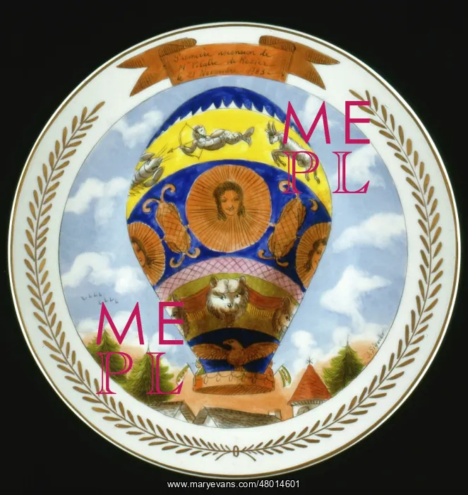 : Commemorative plate with balloon design : Commemorative plate with balloon design