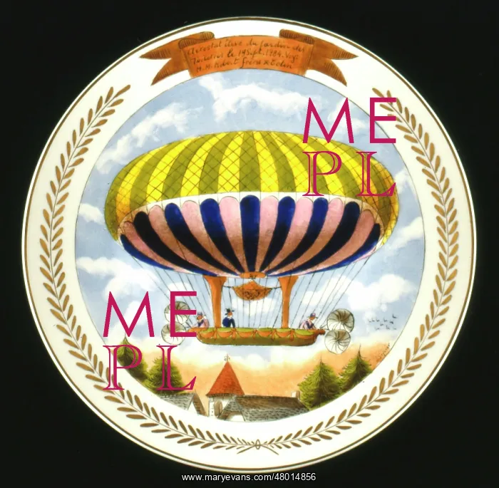 : Commemorative plate with balloon design : Commemorative plate with balloon design