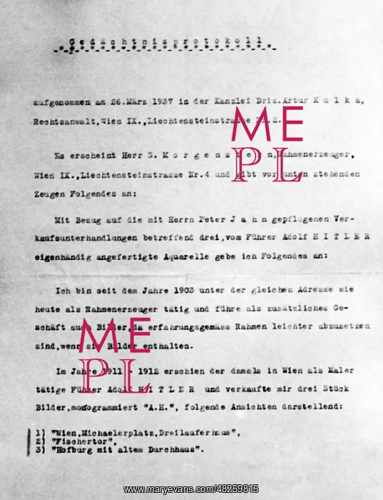 : Commemorative protocol - purchase of 3 pictures of Hitler : Commemorative protocol - purchase of 3 pictures of Hitler