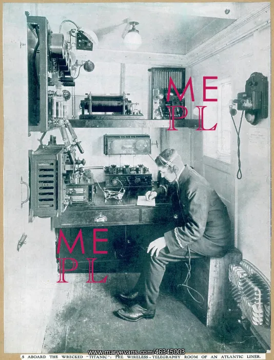 : Communications Room on an Atlantic liner : Communications Room on an Atlantic liner