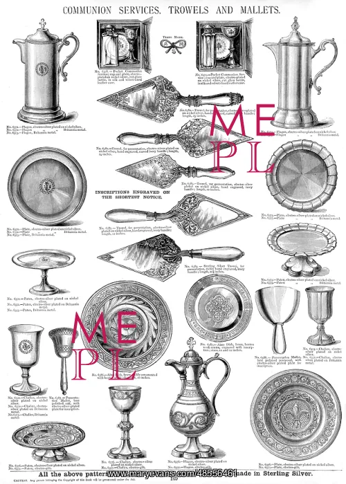 : Communion services, trowels and mallets, Plate 169 : Communion services, trowels and mallets, Plate 169
