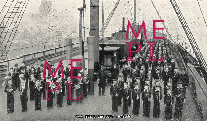 : Company & Band, Training Ship Wellesley, North Shields : Company & Band, Training Ship Wellesley, North Shields