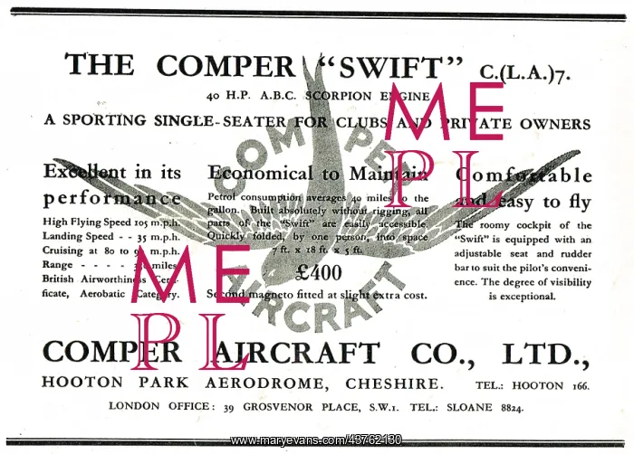 : Comper Swift - 40 HP ABC Scorpion Engine : Comper Swift - 40 HP ABC Scorpion Engine