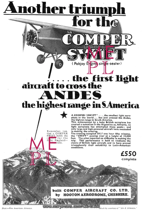 : Comper Swift - First Across The Andes : Comper Swift - First Across The Andes