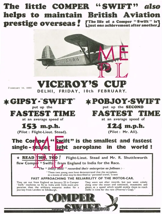 : Comper Swift G-ABWW Viceroys Cup : Comper Swift G-ABWW Viceroys Cup