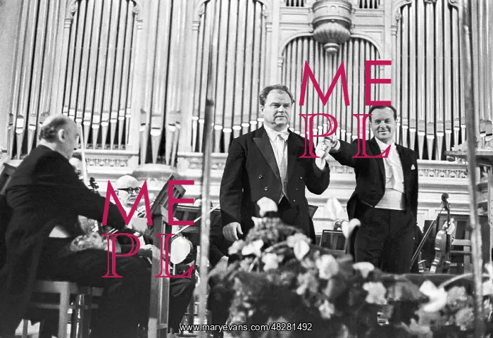 : Composer Tikhon Khrennikov and conductor Yevgeny : Composer Tikhon Khrennikov and conductor Yevgeny