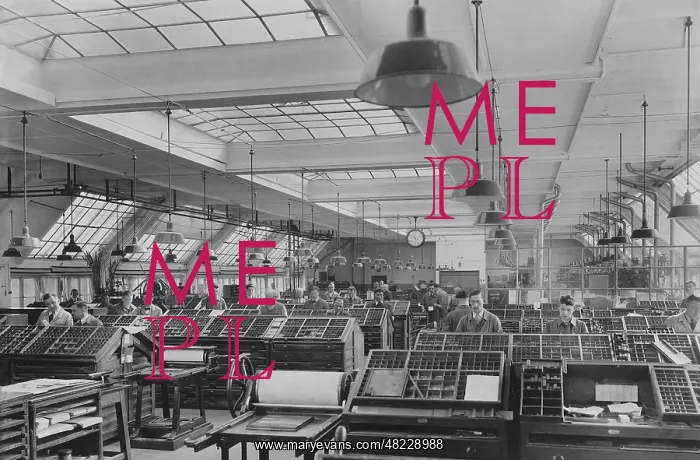 : Composing room at the Muenchner Neueste Nachrichten, 1930s : Composing room at the Muenchner Neueste Nachrichten, 1930s