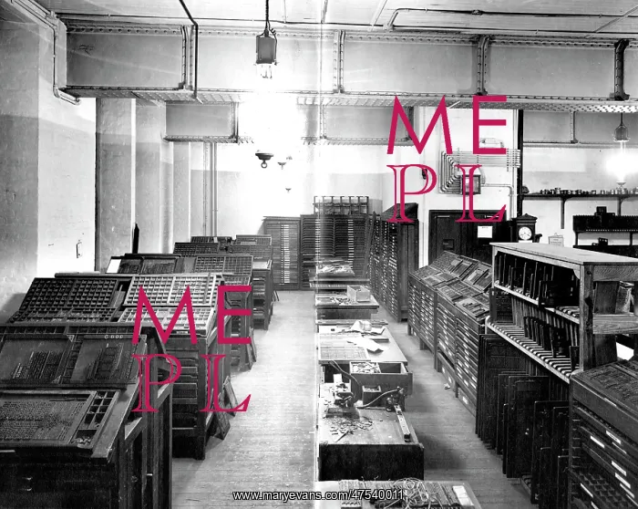 : Composing room at publishers : Composing room at publishers