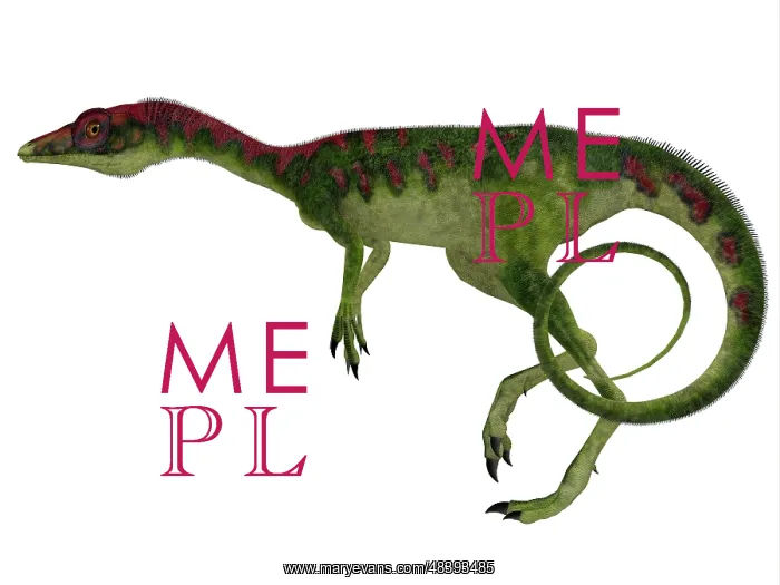 : Compsognathus dinosaur, side profile : Compsognathus dinosaur, side profile