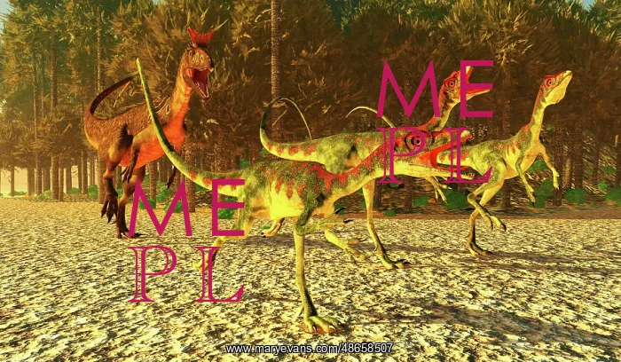 : Compsognathus dinosaurs run for their lives as : Compsognathus dinosaurs run for their lives as