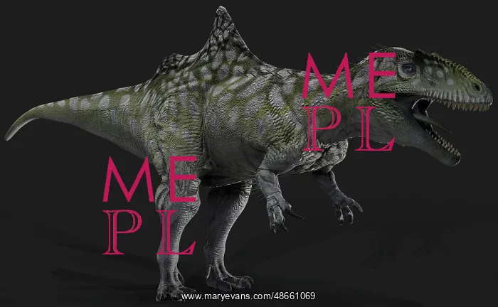 : Concavenator dinosaur, side view on gray background : Concavenator dinosaur, side view on gray background