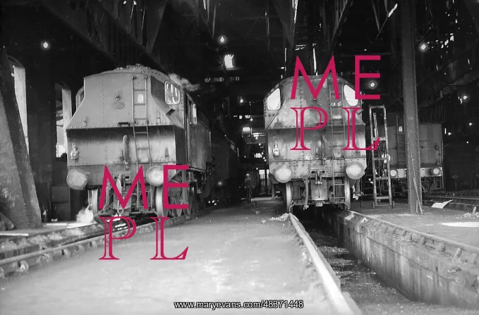 : Two condemned steam engines in Nine Elms New Shed : Two condemned steam engines in Nine Elms New Shed