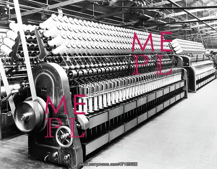 : Cone Roving machines in a woollen mill in Bradford : Cone Roving machines in a woollen mill in Bradford