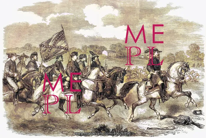 : Confederate General Stuart with cavalry, scouting : Confederate General Stuart with cavalry, scouting
