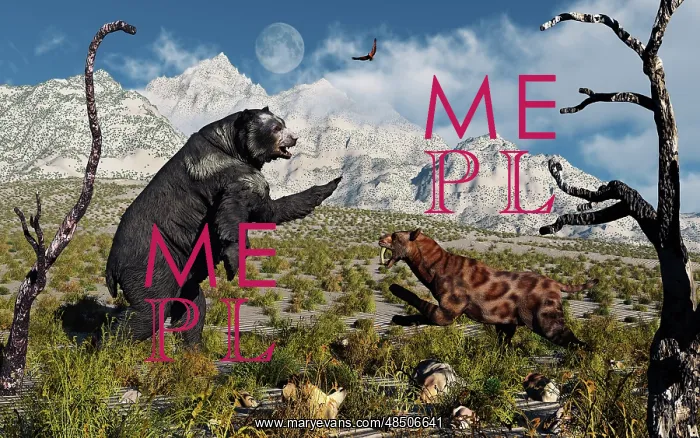 : Confrontation between an Arctodus bear and a Sabre-Toothed ? : Confrontation between an Arctodus bear and a Sabre-Toothed ?