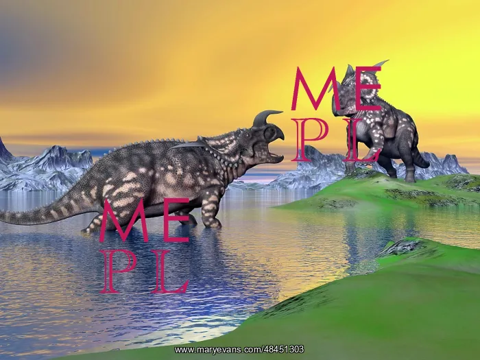 : Confrontation between two Einiosaurus dinosaurs : Confrontation between two Einiosaurus dinosaurs