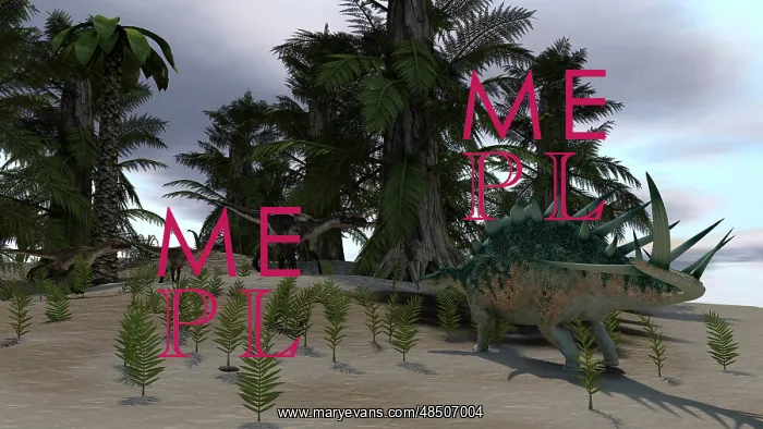 : Confrontation between a group of Utahraptors and a ? : Confrontation between a group of Utahraptors and a ?