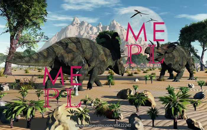 : Confrontation between two male Albertaceratops : Confrontation between two male Albertaceratops