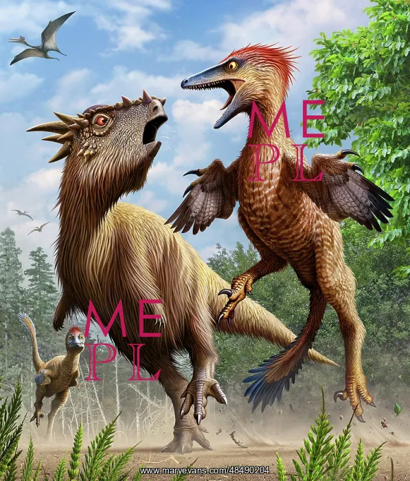 : Confrontation between Pectinodon bakkeri and a Stygimoloch : Confrontation between Pectinodon bakkeri and a Stygimoloch