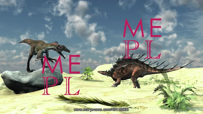 : Confrontation between a Utahraptor and a Kentrosaurus : Confrontation between a Utahraptor and a Kentrosaurus