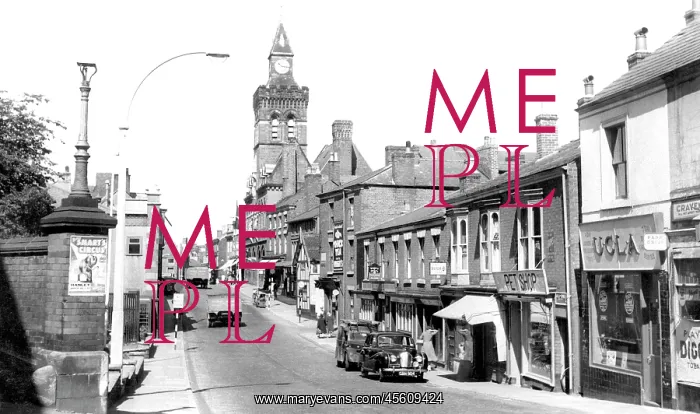  : Congleton, Town Hall and High Street c1955