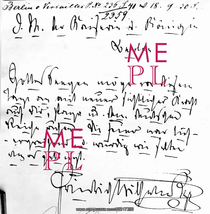 : Congratulatory telegram of Friedrich Wilhelm to his mother : Congratulatory telegram of Friedrich Wilhelm to his mother