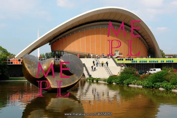 : Congress Hall, with Henry Moore sculpture, Berlin : Congress Hall, with Henry Moore sculpture, Berlin